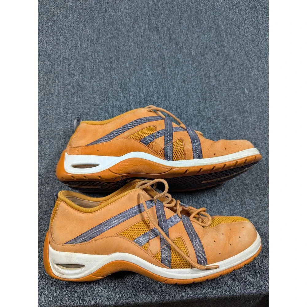 Cole Haan Nike Air Women's 7B Orange Blue Leather Mesh Sneakers Athletic Shoes